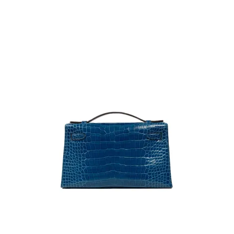 EVERYDAY BAGS Preowned Kelly Pochette Blue Myconos Alligator Shiny 2 ~item/2024/10/1/3_2