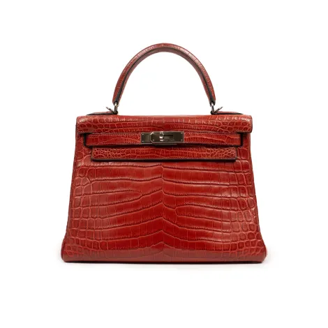 EVERYDAY BAGS Preowned Kelly Retourne 28 cm Rouge H Niloticus Matte Crocodile 1 ~item/2024/10/1/copy_of_1