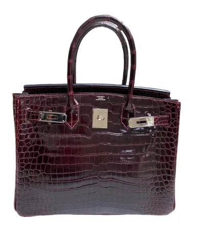 EVERYDAY BAGS Preowned Birkin 30 Bordeaux Porosus Shiny 1 ~item/2024/10/1/img_1285