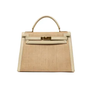 EVERYDAY BAGS Preowned Vintage Kelly Sellier 32 cm Beige Horse Hair/Box Calfskin 1 ~item/2024/10/1/tas_14_fix_depan_2