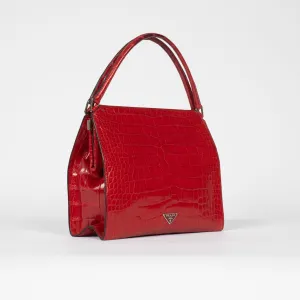 EVERYDAY BAGS Preowned Stampata Cocco 25 cm Red Shiny Crocodile Embossed 3 ~item/2024/10/2/lux09176_1536x1536