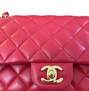 EVERYDAY BAGS LIKE NEW Medium Classic Double Flap Red Cherry Lambskin Like Gold 5 ~item/2024/10/3/img_1649