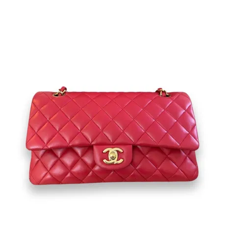 EVERYDAY BAGS LIKE NEW Medium Classic Double Flap Red Cherry Lambskin Like Gold 1 ~item/2024/10/3/img_1650