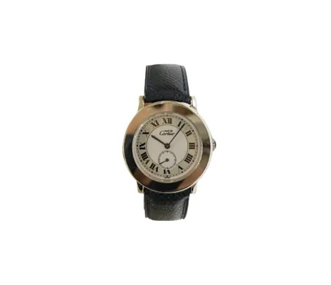 WATCHES Preowned Must The Cartier Ronde Stell Case, Year 1996 33 mm- Quartz Movement Black Leather 1 ~item/2024/10/4/img_1987