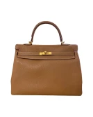 Preowned Kelly 35 Retourne Gold Togo 