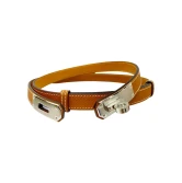 NEW H Kelly Belt adjutsble sizeMax 100cm Gold Epsom