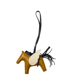 NEW Pegasus Bag Charm PM SesameNataBlack Lambskin