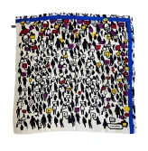 Preowned Authentic Multi Color Silk Scarf